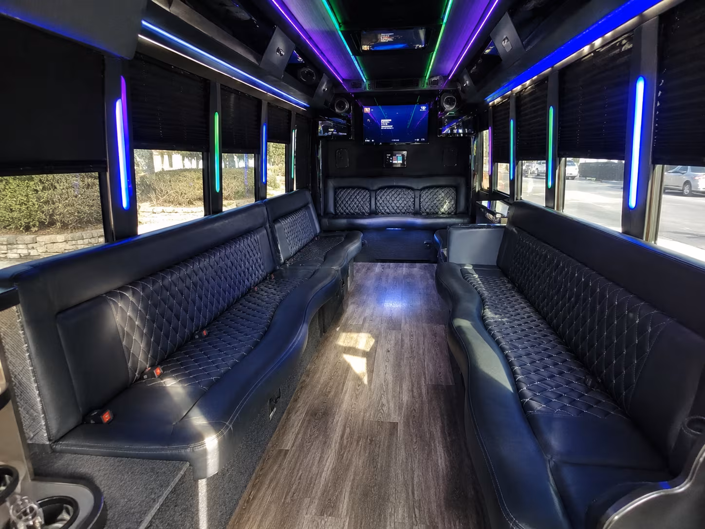 orem 15 passenger party bus interior