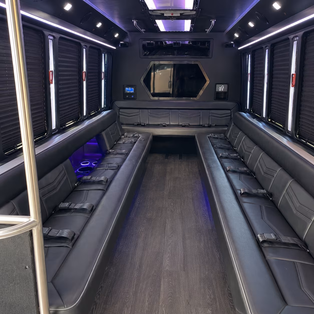 orem 18 passenger party bus interior