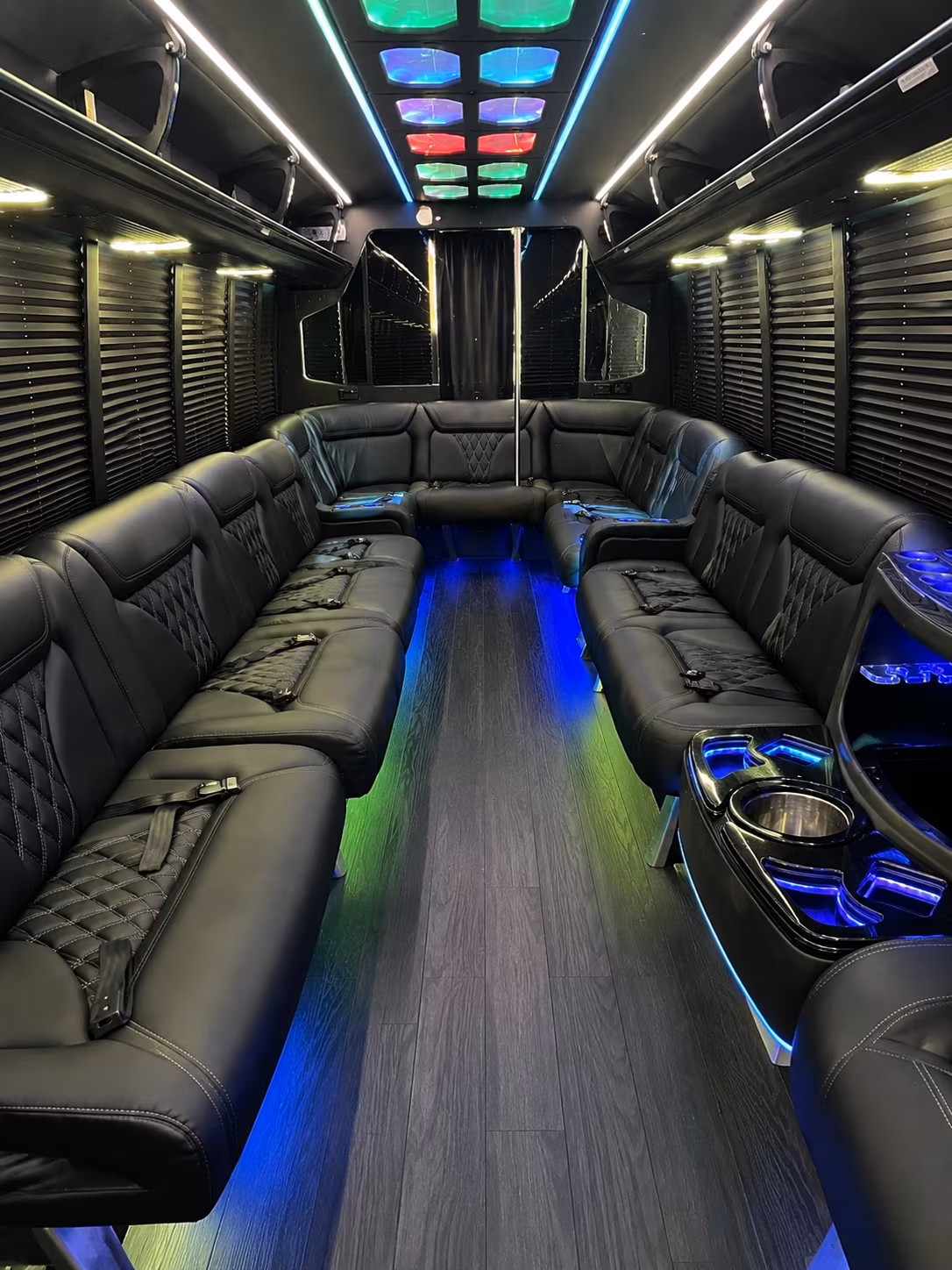 orem 20 passenger party bus interior