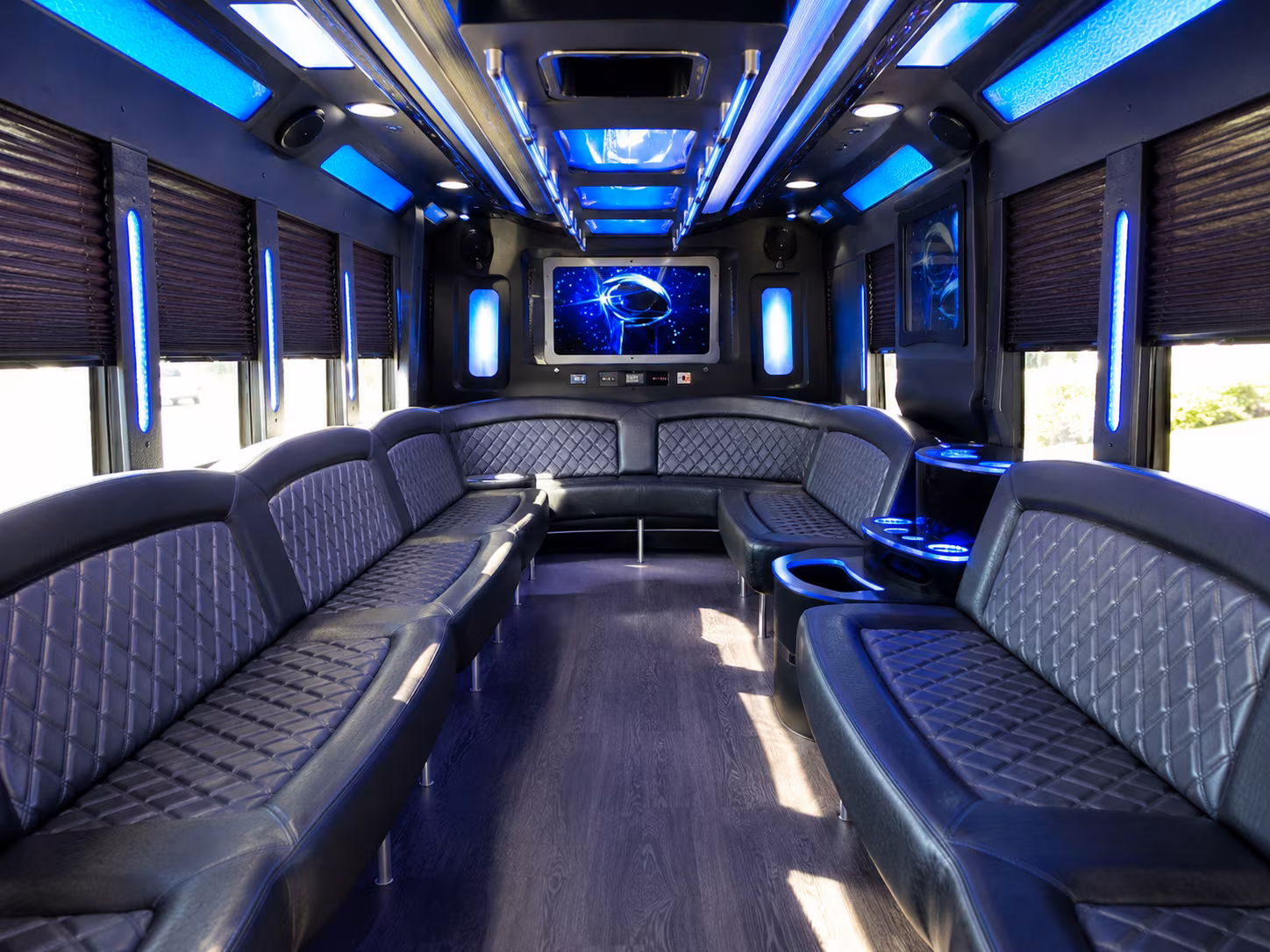 orem 28 passenger party bus inside