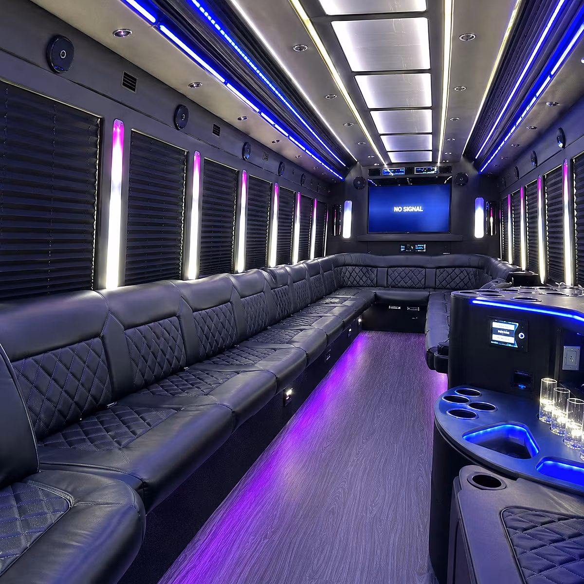 orem 30 passenger party bus inside