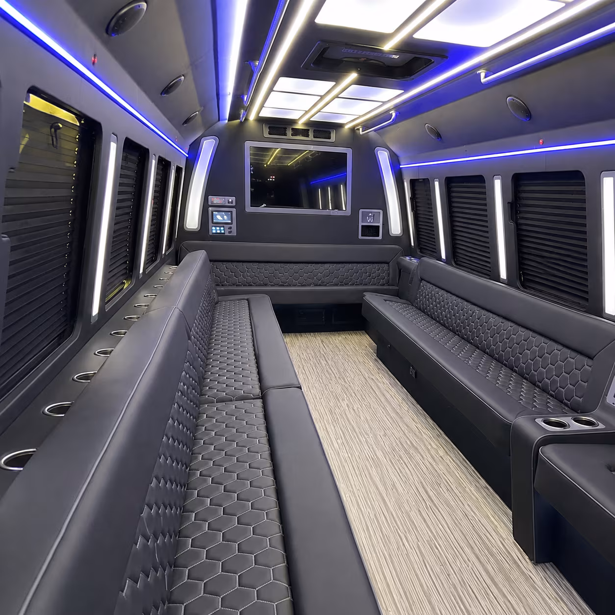 orem 40 passenger party bus inside