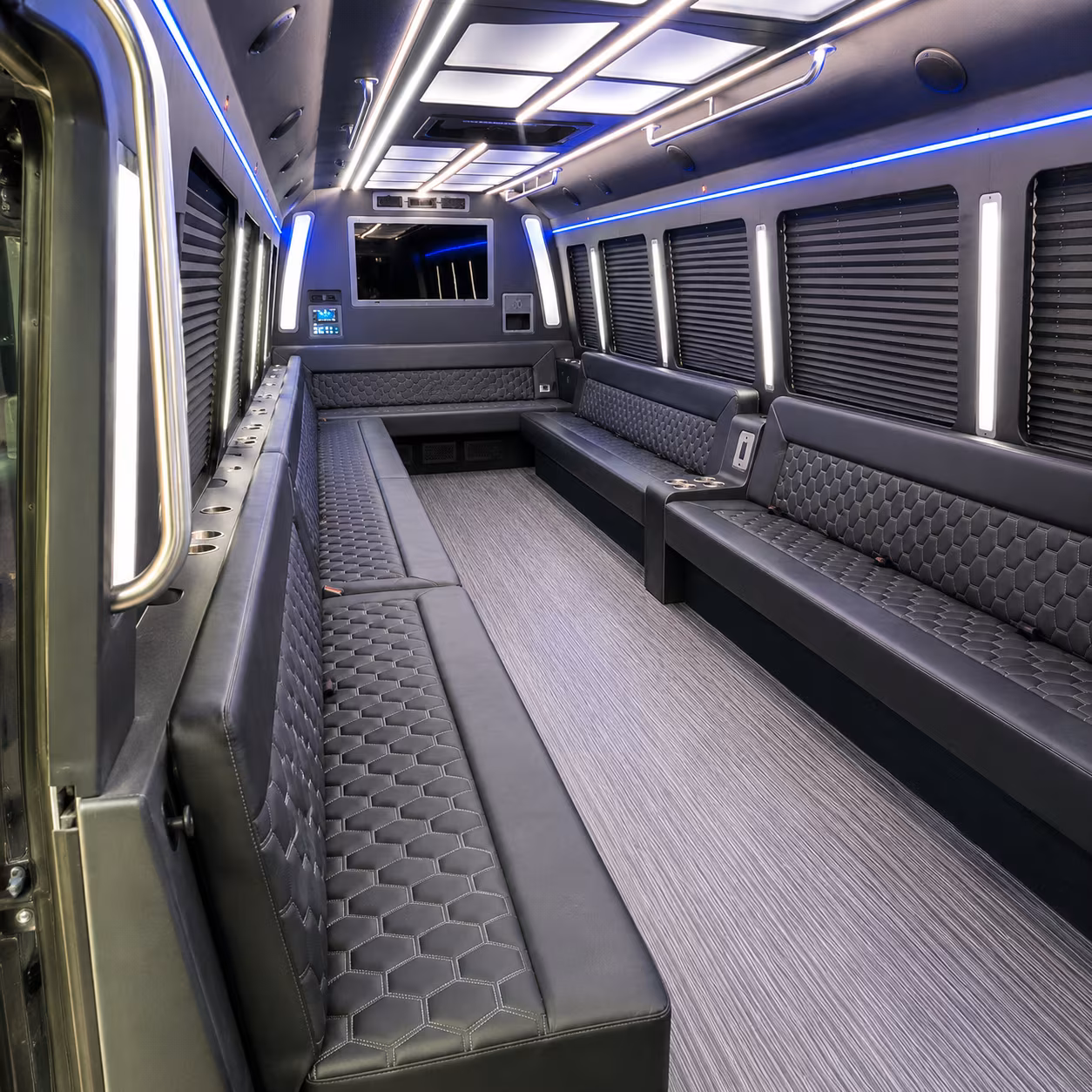 orem 40 passenger party bus interior