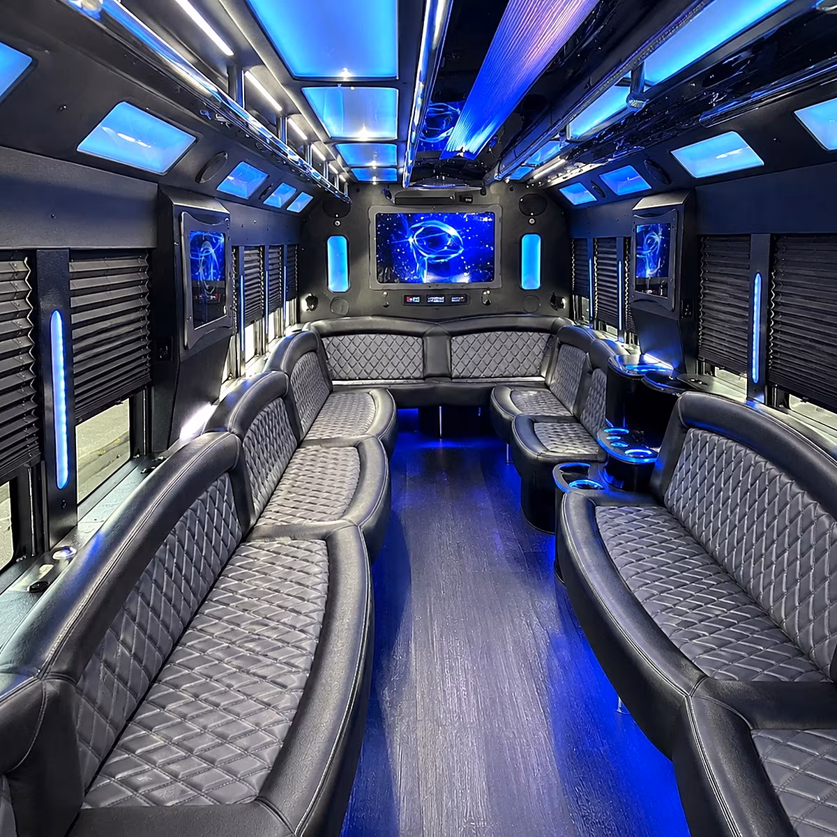 orem 50 passenger party bus interior